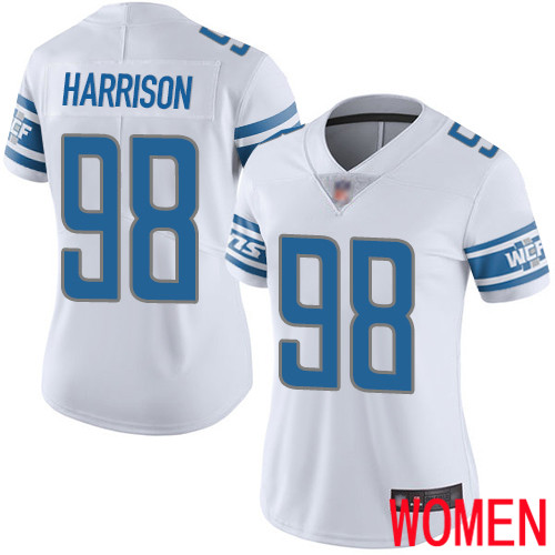 Detroit Lions Limited White Women Damon Harrison Road Jersey NFL Football 98 Vapor Untouchable